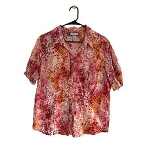 Jamaica Bay Shirt Womens XL Hawaiian Floral Tropical Aloha Beach Button Up